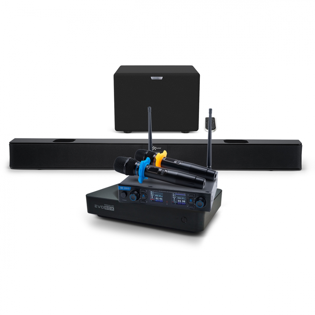 Hi-End караоке-система EVOBOX Premium + EvoSoundBar (саундбар с караоке) в Таштаголе