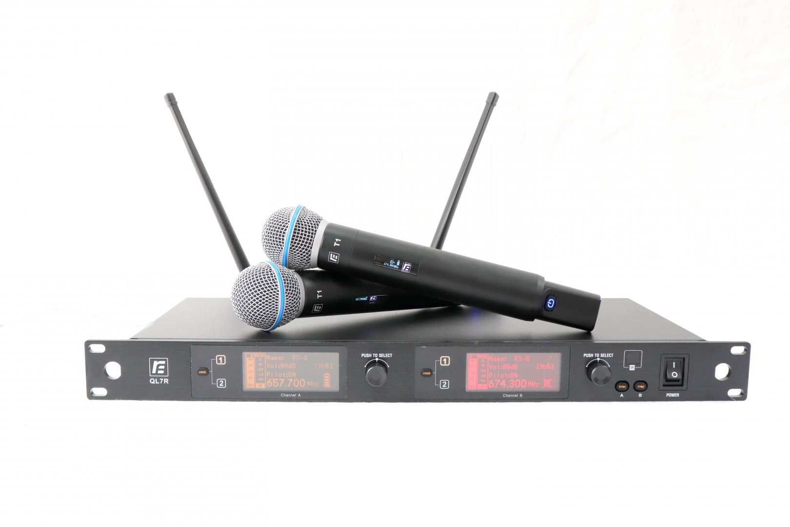 RFIntell QL7R/T1-B 720,500-754,000 МГц 2-канальная радиосистема с 2-мя ручными микрофонами в Таштаголе